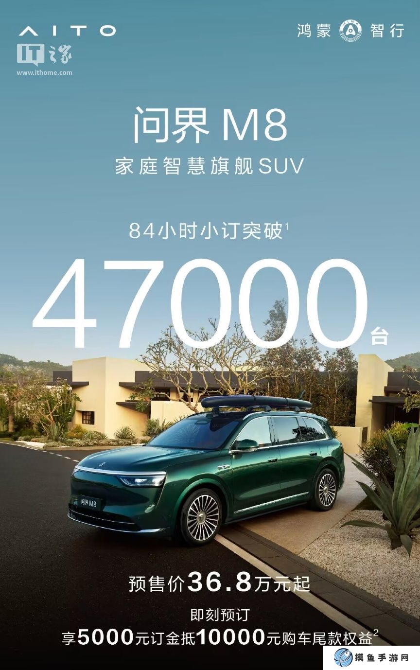 鴻蒙智行新車 84 小時小訂“成績單”公布：問界 M8 破 4.7 萬臺，新款 M9 破 2.3 萬臺